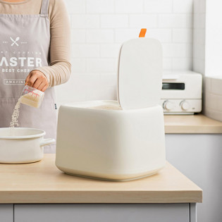 Wuming marble sealed rice box White